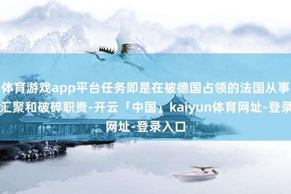 体育游戏app平台任务即是在被德国占领的法国从事谍报汇聚和破碎职责-开云「中国」kaiyun体育网址-登录入口