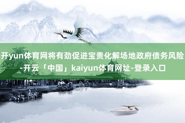 开yun体育网将有劲促进宝贵化解场地政府债务风险-开云「中国」kaiyun体育网址-登录入口